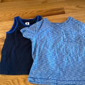 2 blue 3T gap shorts. Tank is organic